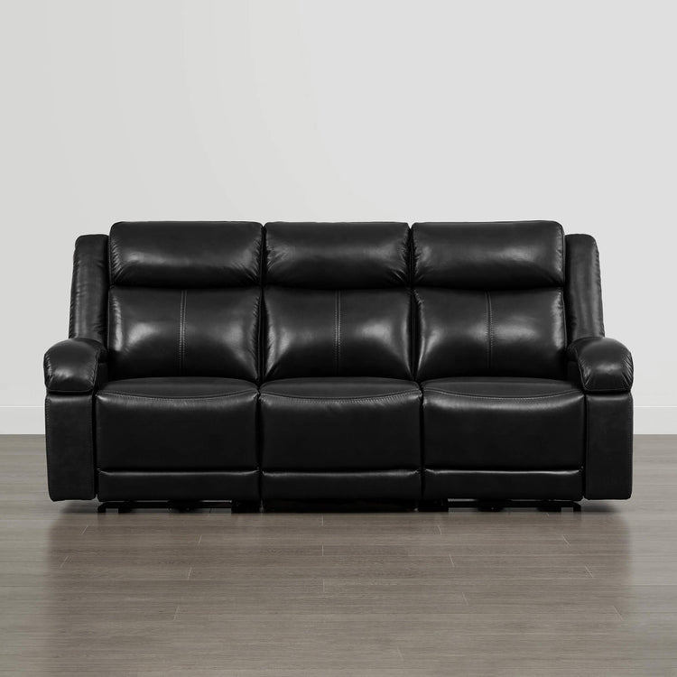 Isaac Genuine Leather Wall Hugger Power Reclining Sofa with Power Headrest