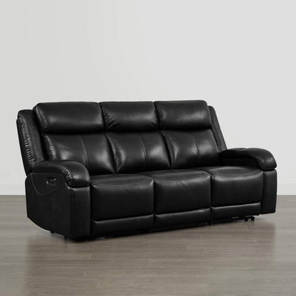Isaac Genuine Leather Wall Hugger Power Reclining Sofa with Power Headrest