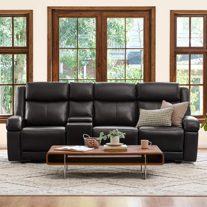 Isaac Genuine Leather Wall Hugger Power Reclining Sofa with Power Headrest