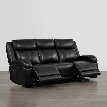 Isaac Genuine Leather Wall Hugger Power Reclining Sofa with Power Headrest