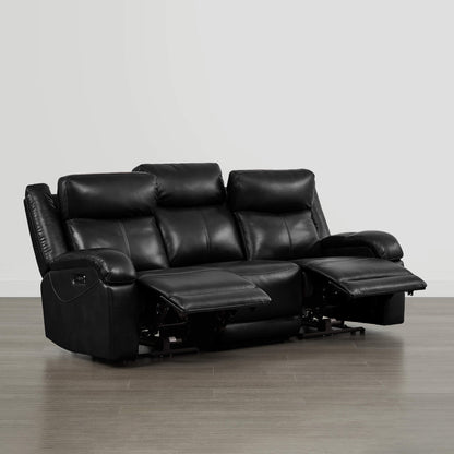 Isaac Genuine Leather Wall Hugger Power Reclining Sofa with Power Headrest