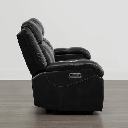 Isaac Genuine Leather Wall Hugger Power Reclining Sofa with Power Headrest