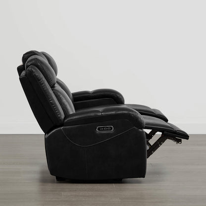 Isaac Genuine Leather Wall Hugger Power Reclining Sofa with Power Headrest