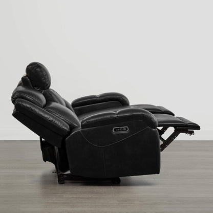 Isaac Genuine Leather Wall Hugger Power Reclining Sofa with Power Headrest