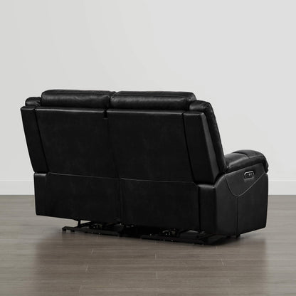 Isaac Genuine Leather Wall Hugger Power Reclining Sofa with Power Headrest