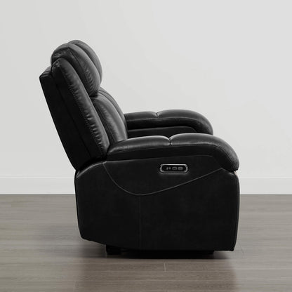 Isaac Genuine Leather Wall Hugger Power Reclining Sofa with Power Headrest