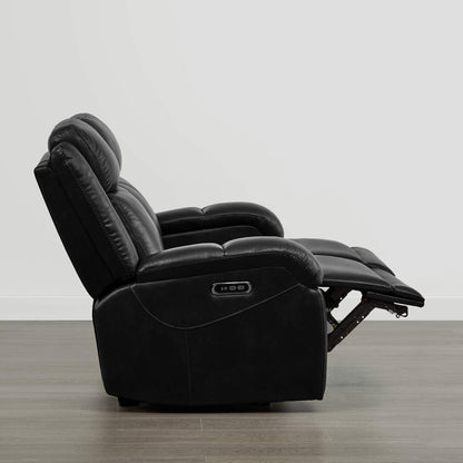 Isaac Genuine Leather Wall Hugger Power Reclining Sofa with Power Headrest