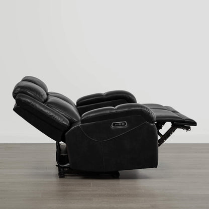 Isaac Genuine Leather Wall Hugger Power Reclining Sofa with Power Headrest