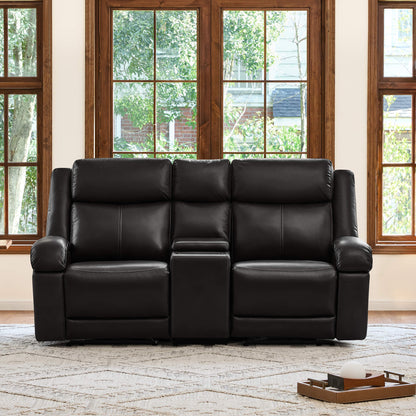 Isaac Genuine Leather Wall Hugger Power Reclining Sofa with Power Headrest
