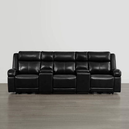Isaac Genuine Leather Wall Hugger Power Reclining Sofa with Power Headrest