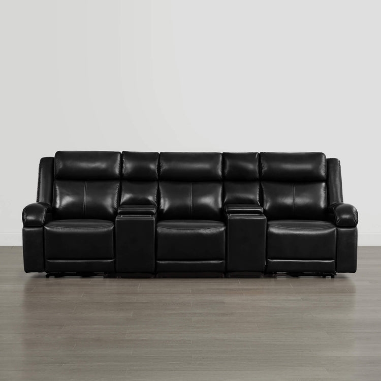 Isaac Genuine Leather Wall Hugger Power Reclining Sofa with Power Headrest