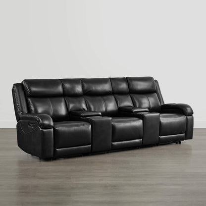 Isaac Genuine Leather Wall Hugger Power Reclining Sofa with Power Headrest