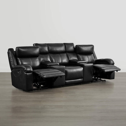 Isaac Genuine Leather Wall Hugger Power Reclining Sofa with Power Headrest