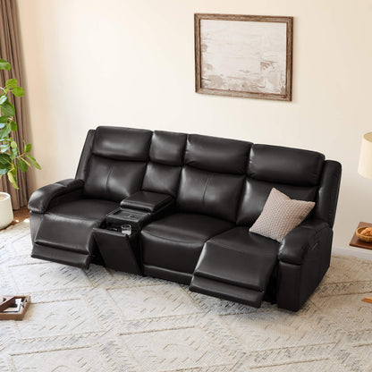 Isaac Genuine Leather Wall Hugger Power Reclining Sofa with Power Headrest