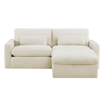 Ivy Modular 3-Seat Performance Fabric Sofa with Storage Ottoman