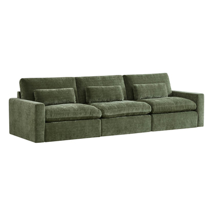 Ivy Modular 3-Seat Performance Fabric Sofa with Storage Ottoman