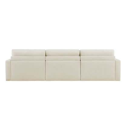 Ivy Modular 3-Seat Performance Fabric Sofa with Storage Ottoman