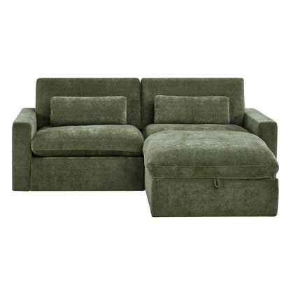 Ivy Modular 3-Seat Performance Fabric Sofa with Storage Ottoman