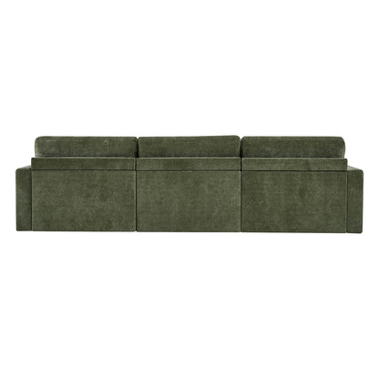 Ivy Modular 3-Seat Performance Fabric Sofa with Storage Ottoman