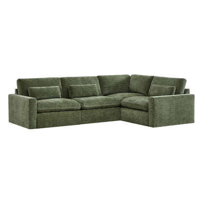Ivy Modular 4-Seat Performance Fabric Sectional with Storage Ottoman