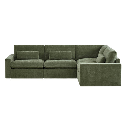 Ivy Modular 4-Seat Performance Fabric Sectional with Storage Ottoman
