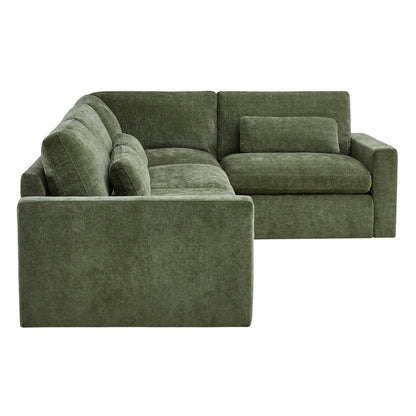 Ivy Modular 4-Seat Performance Fabric Sectional with Storage Ottoman
