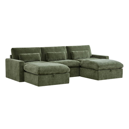 Ivy Modular 5-Seat Performance Fabric Sectional with Storage Ottoman