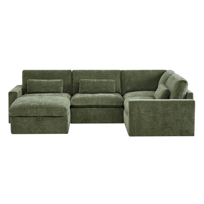 Ivy Modular 5-Seat Performance Fabric Sectional with Storage Ottoman