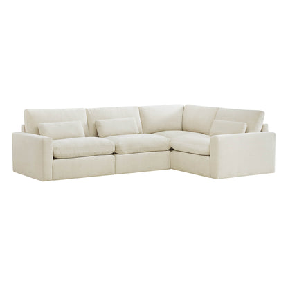Ivy Modular 4-Seat Performance Fabric Sectional with Storage Ottoman