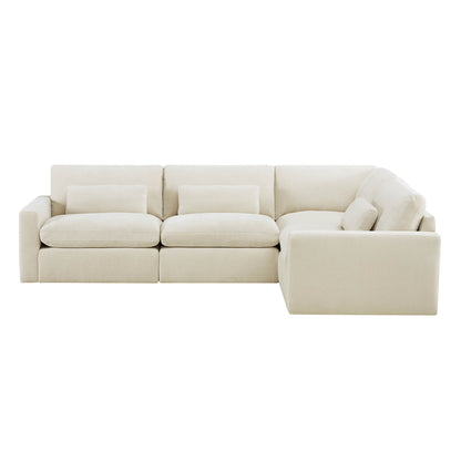 Ivy Modular 4-Seat Performance Fabric Sectional with Storage Ottoman