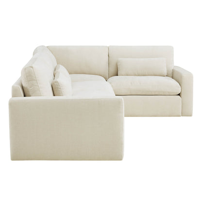 Ivy Modular 4-Seat Performance Fabric Sectional with Storage Ottoman