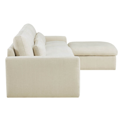 Ivy Modular 4-Seat Performance Fabric Sectional with Storage Ottoman