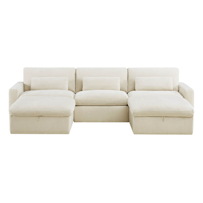 Ivy Modular 5-Seat Performance Fabric Sectional with Storage Ottoman