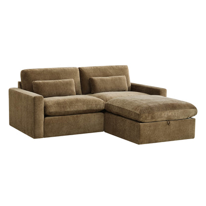 Ivy Modular 3-Seat Performance Fabric Sofa with Storage Ottoman