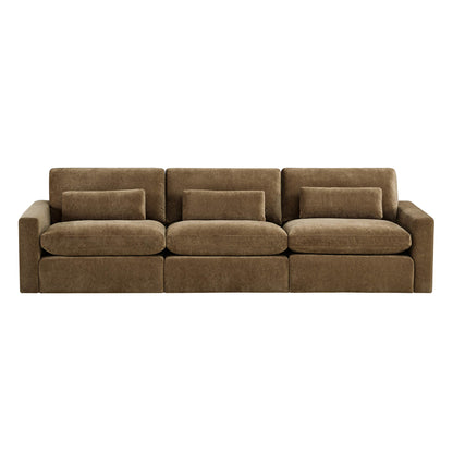 Ivy Modular 3-Seat Performance Fabric Sofa with Storage Ottoman