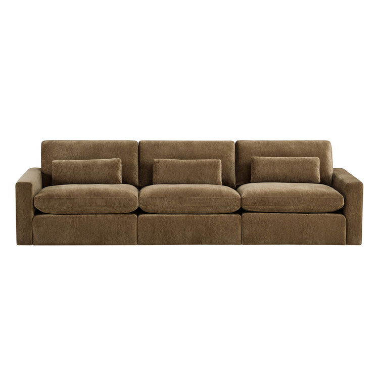 Ivy 3-Seat Performance Fabric Modular Sofa with Storage Ottoman