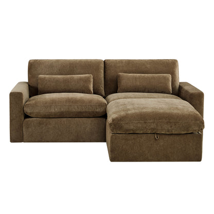 Ivy Modular 3-Seat Performance Fabric Sofa with Storage Ottoman