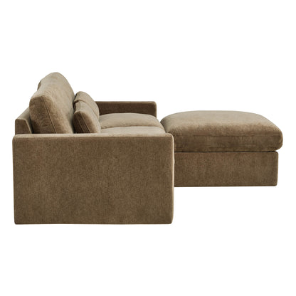 Ivy Modular 3-Seat Performance Fabric Sofa with Storage Ottoman
