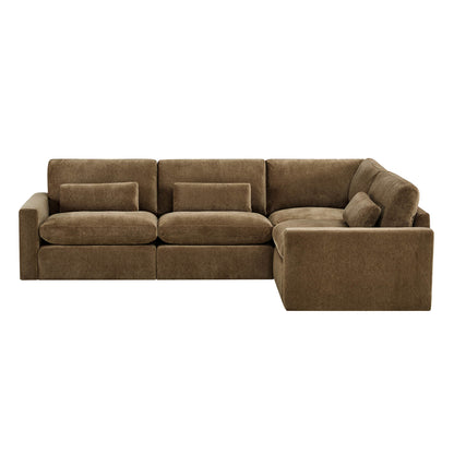 Ivy Modular 4-Seat Performance Fabric Sectional with Storage Ottoman