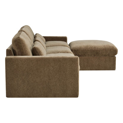 Ivy Modular 4-Seat Performance Fabric Sectional with Storage Ottoman