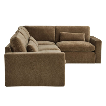 Ivy Modular 4-Seat Performance Fabric Sectional with Storage Ottoman