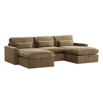 Ivy Modular 5-Seat Performance Fabric Sectional with Storage Ottoman