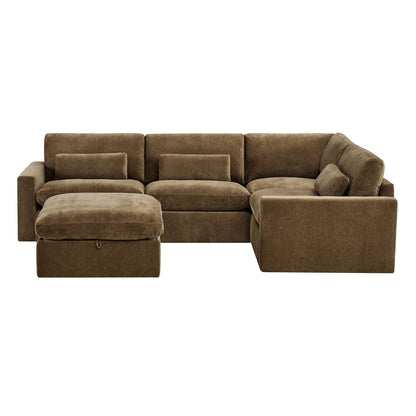 Ivy Modular 5-Seat Performance Fabric Sectional with Storage Ottoman