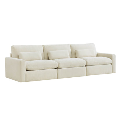 Ivy Modular 3-Seat Performance Fabric Sofa with Storage Ottoman