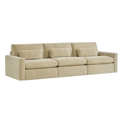 Ivy Modular 3-Seat Performance Fabric Sofa with Storage Ottoman