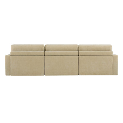 Ivy Modular 3-Seat Performance Fabric Sofa with Storage Ottoman