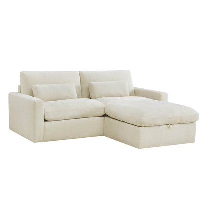 Ivy Modular 3-Seat Performance Fabric Sofa with Storage Ottoman