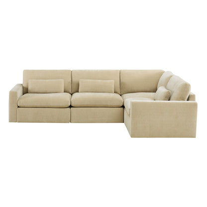 Ivy Modular 4-Seat Performance Fabric Sectional with Storage Ottoman