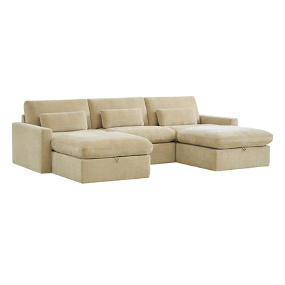 Ivy Modular 5-Seat Performance Fabric Sectional with Storage Ottoman