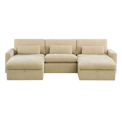 Ivy Modular 5-Seat Performance Fabric Sectional with Storage Ottoman